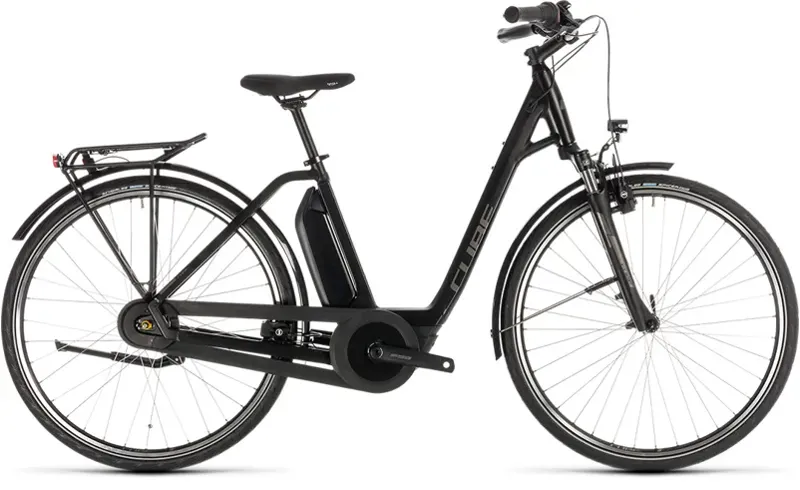 2019 Cube Town Hybrid One 400 Electric Bike in Black